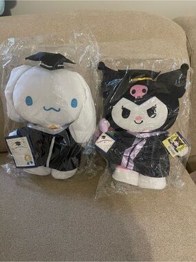 Sanrio Graduation Plush Set - White, Black, Pink, Blue
